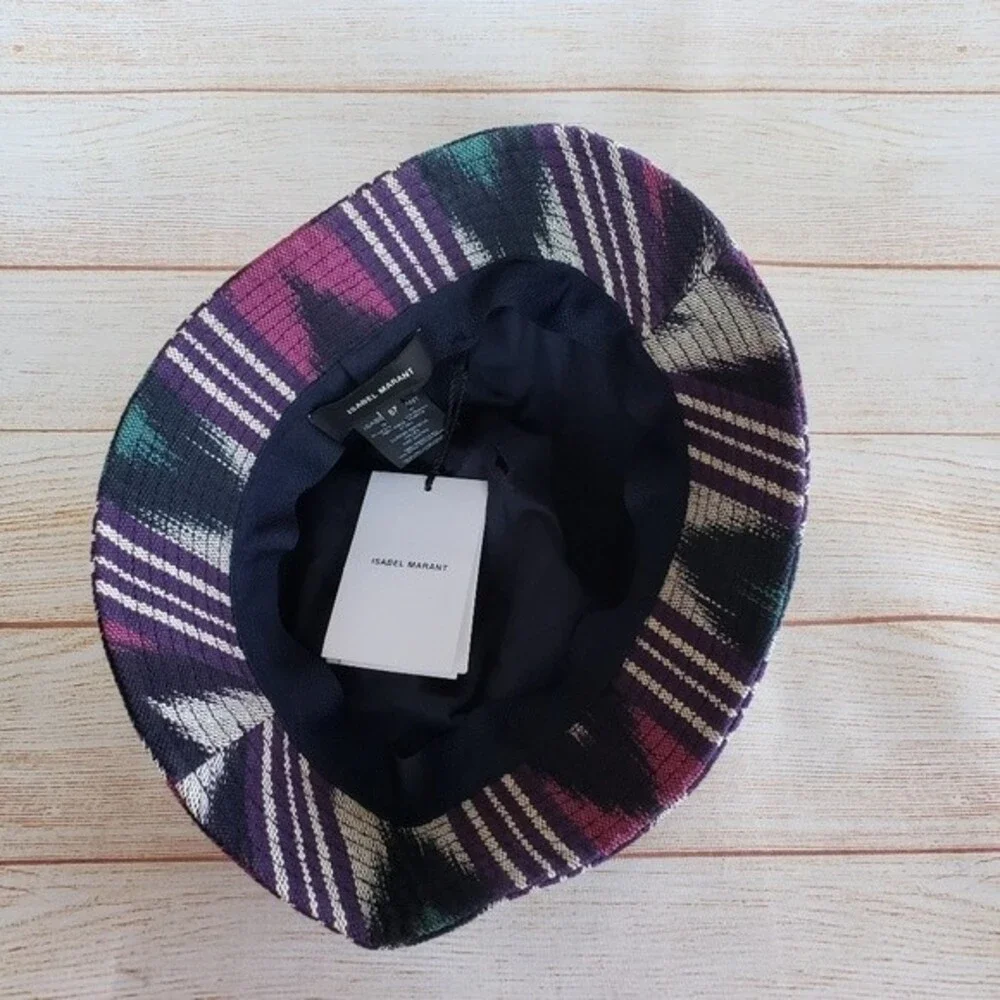 Isabel Marant Chapeau Haley 100% Cotton Bucket Hat in Faded Night - Picture 5 of 8